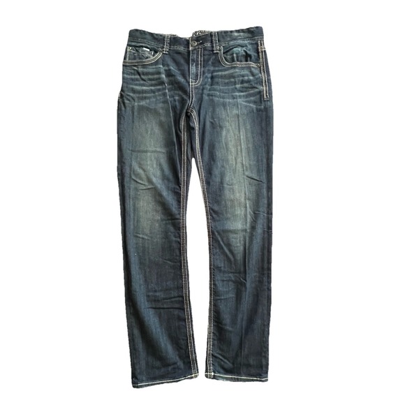 Buckle Black Jeans Mens 34x32 Blue Fit No 9 Straight Leg - Picture 3 of 9